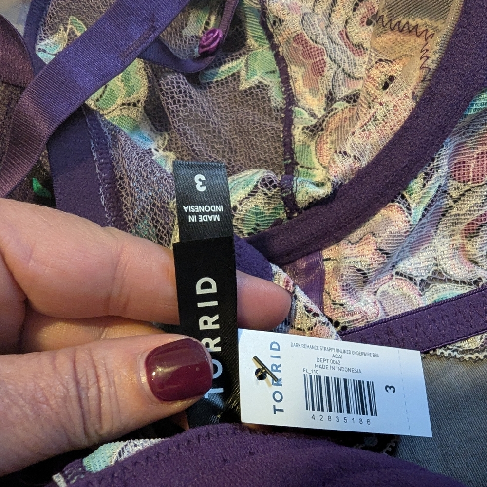 Torrid Vibrant Floral Lace Bra - Picture 5 of 5